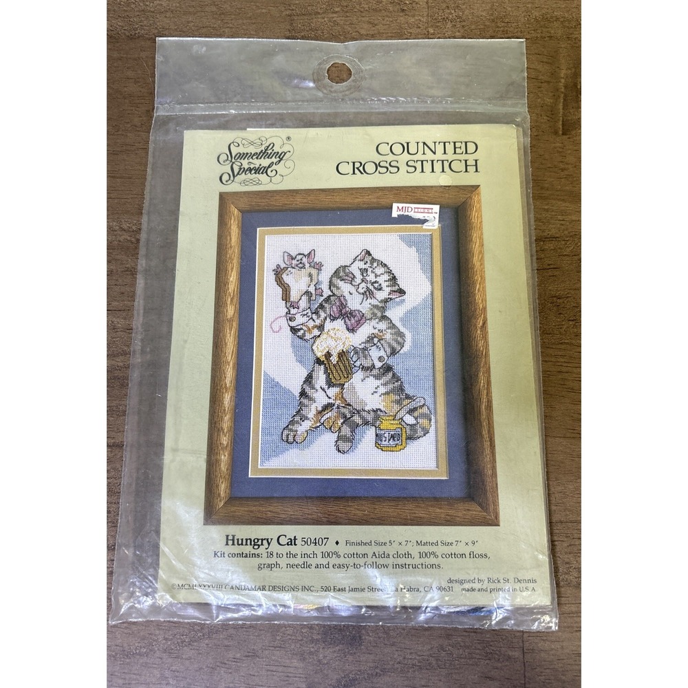 Something Special "Hungry Cat" Counted Cross Stitch Kit 5 x 7 50407